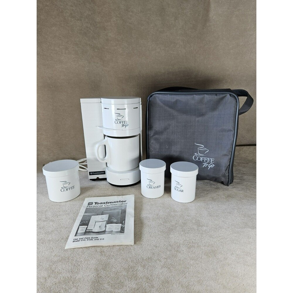 Vintage Toastmaster Coffee To Go Travel Coffee Maker 10oz Mug 3 Canister/Filter